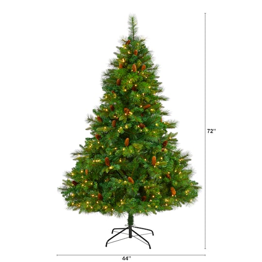 6ft. Pre-Lit West Virginia Mixed Pine Artificial Christmas Tree, Clear LED Lights